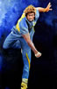 Lasith Malinga 12in x 8in oil on board by christina pierce, cricket artist